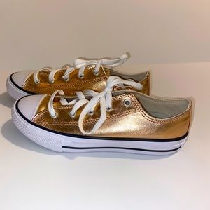 Converse, Junior Size 4, Gold and white